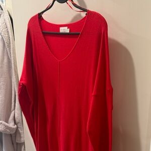 Debut Vibrant Red V-Neck Sweater